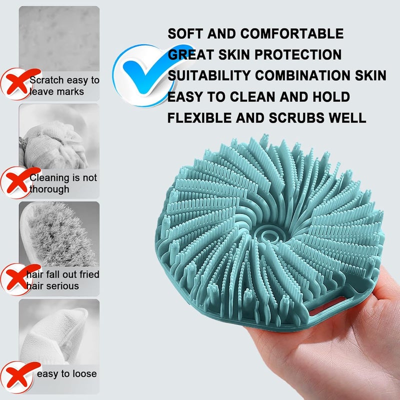 RamPula Silicone Body Scrubber Shower Brush Super-Exfoliating Body Brush & Non-Slip Strap, Loofah Alternative Bath Scrubber for Sensitive/All Skin Types, Gentle Massage & Effective Shower Exfoliation - Image 2